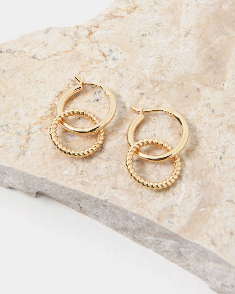 Forcast Accessories - Felicity 16k Gold Plated 2 Way Earrings