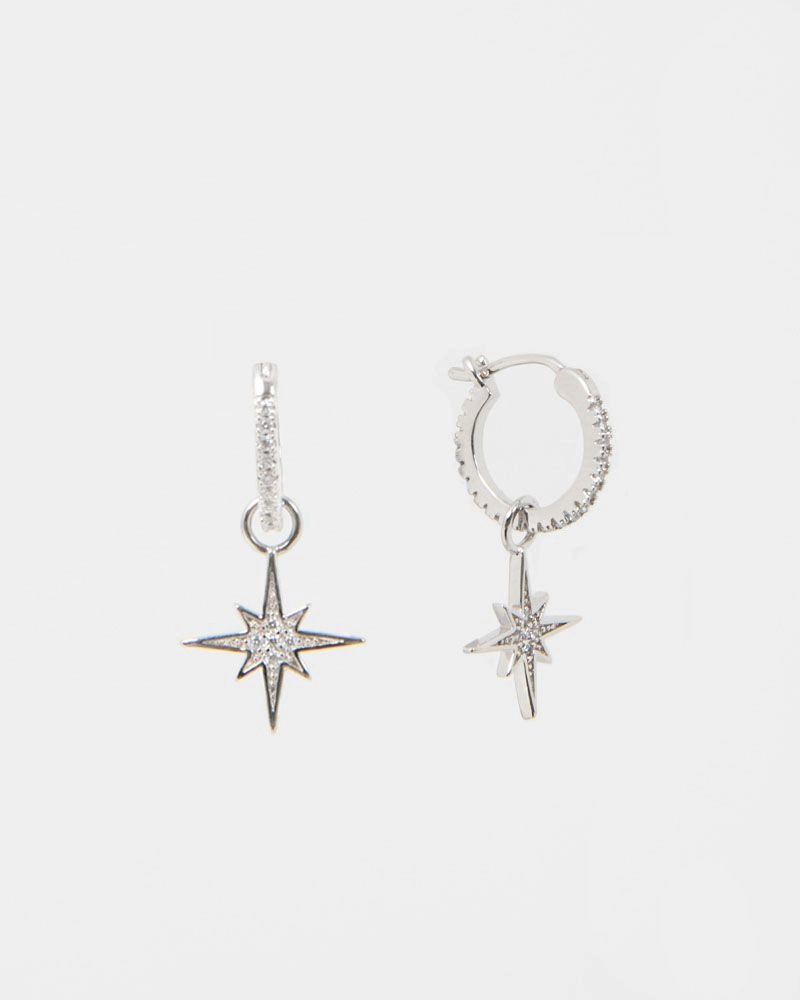 Forcast Accessories - Janna Sterling Silver Plated 2 Way Earrings