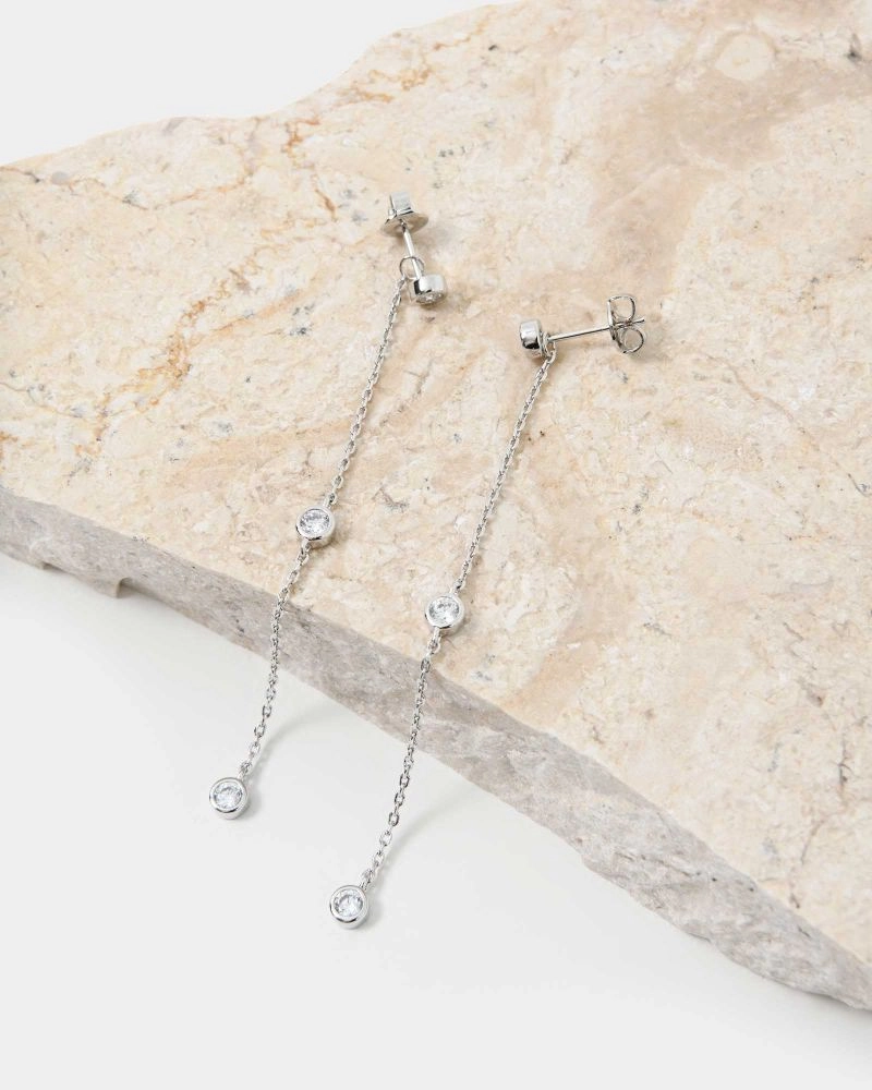 Forcast Accessories - Macy 2 Way Silver Earrings