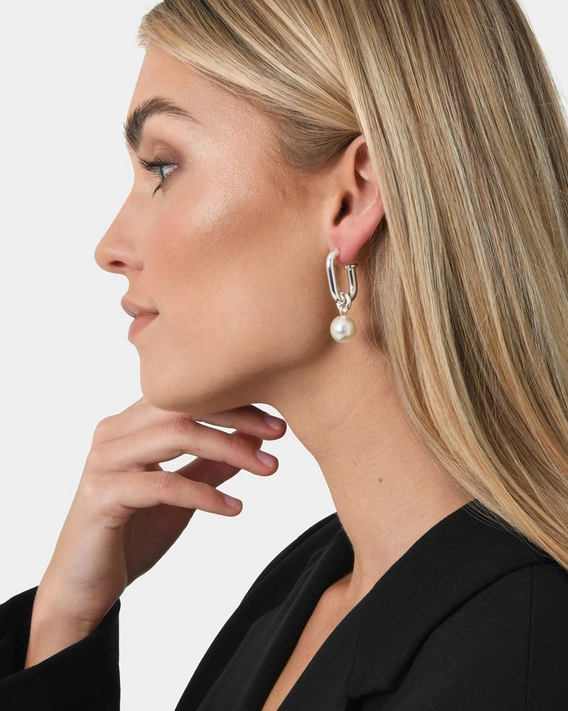 Forcast Accessories - Hazel Sterling Silver Plated 2 Way Earrings