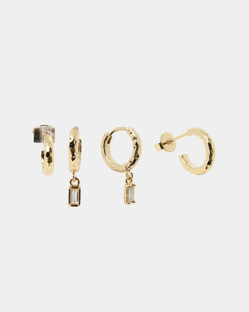 Forcast Accessories - Marie 16k Gold Plated 2pc Earring Set