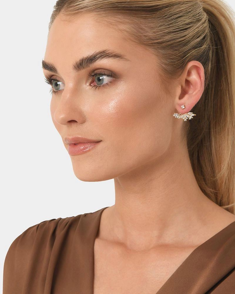 Forcast Accessories - Liah 16k Gold Plated 2 Way Earrings