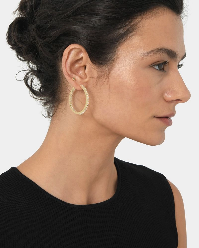 Forcast Accessories - Alayah 16k Gold Hoop Earrings