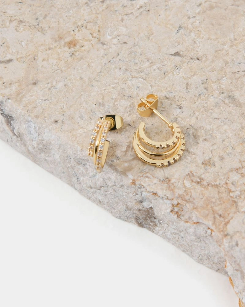 Forcast Accessories - Viviana16k Gold Plated Earrings