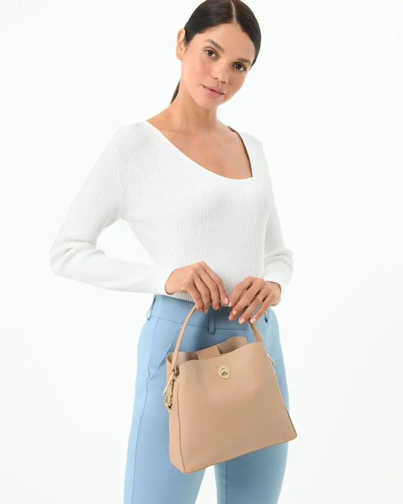 Forcast accessories, the Ellia 2 Leather 3 Strap Bag, features 3 strap options for versatility