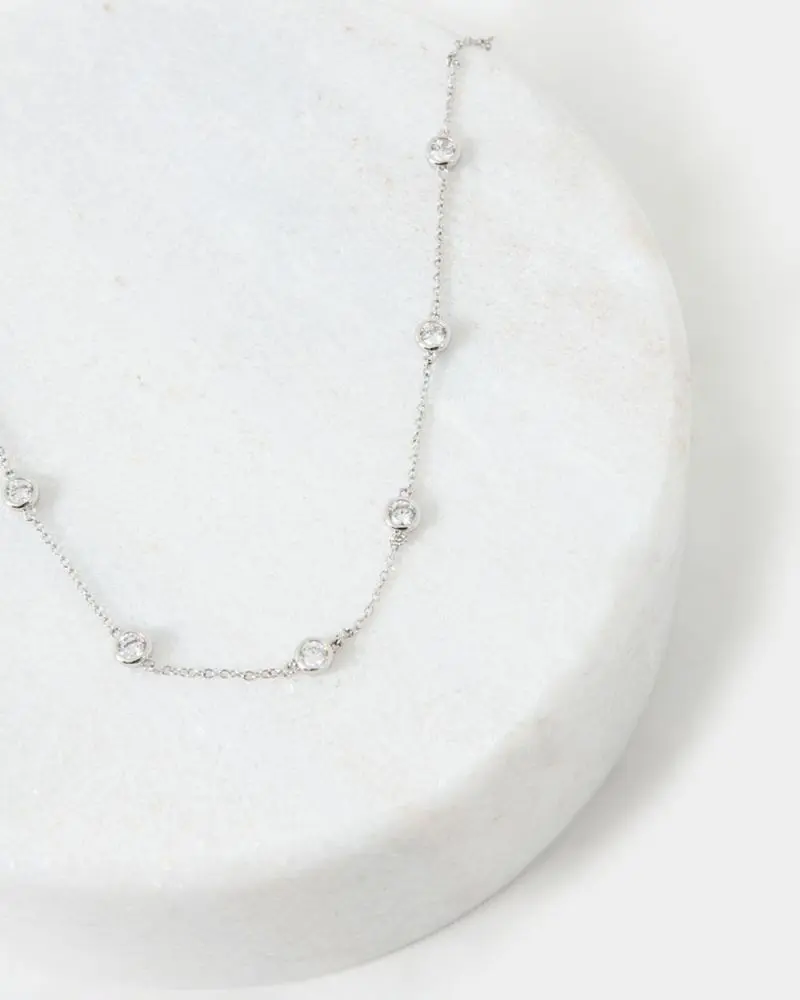 Sara Sterling Silver Plated Necklace