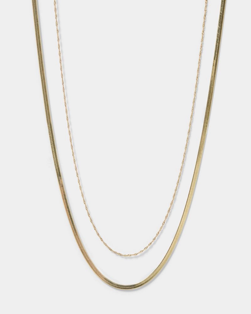 Demi 16k Gold Plated 2pc Necklace Set Gold Forcast Forcast AU