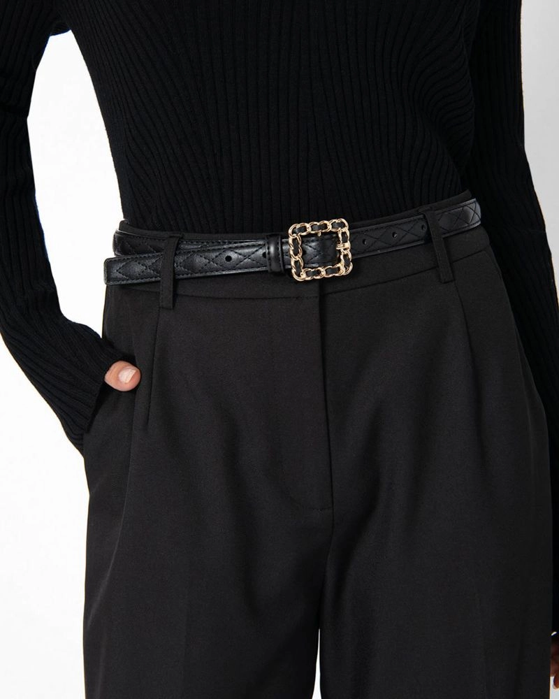 Forcast Accessories - Nahla Leather Quilted Belt