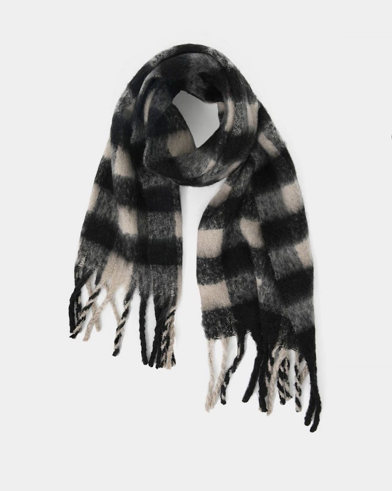 Black check store scarf