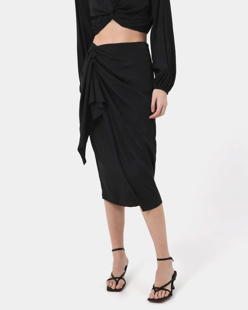 Forcast Clothing - Zyana Knotted Front Wrap Skirt