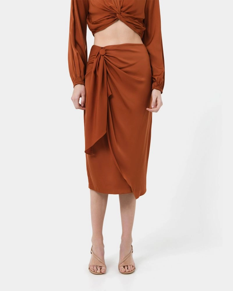 Forcast Clothing - Zyana Knotted Front Wrap Skirt