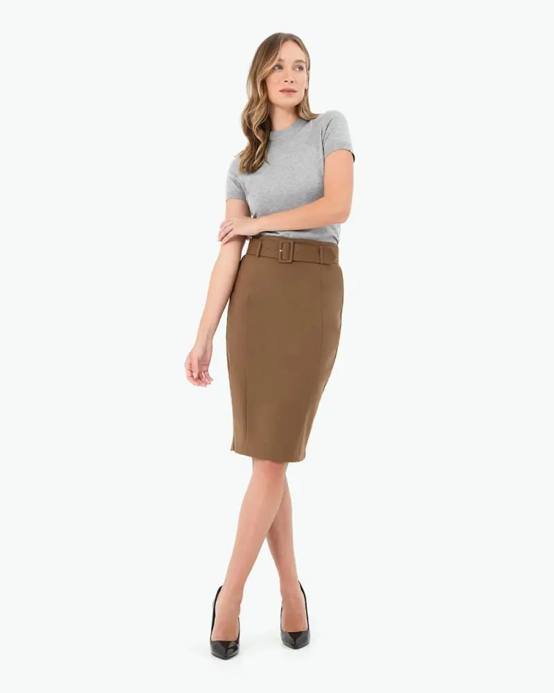 Forcast Clothing - Sanvi Belted Pencil Skirt