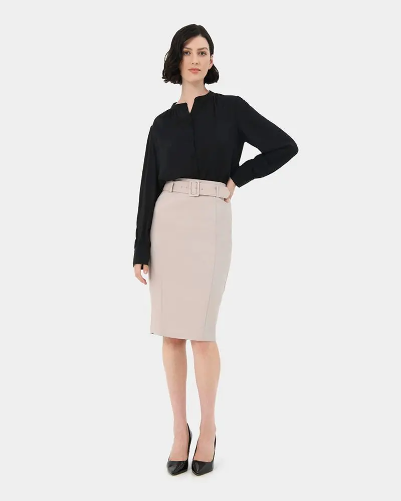Forcast Clothing - Sanvi Belted Pencil Skirt