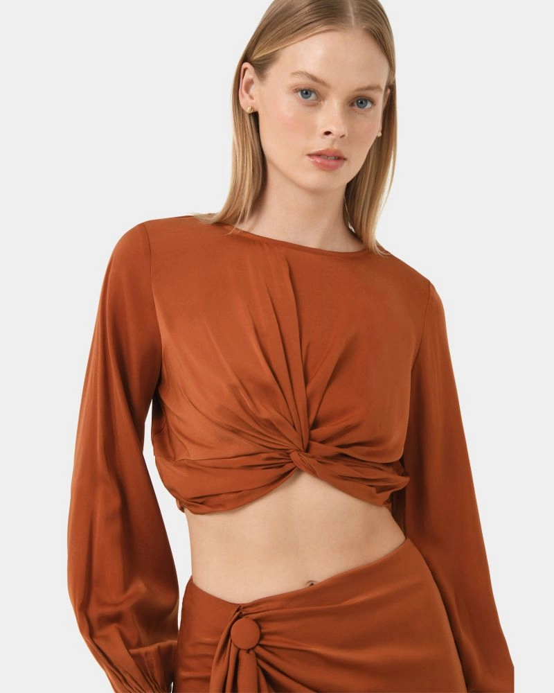 Forcast Clothing - Zyana Knotted Front Top