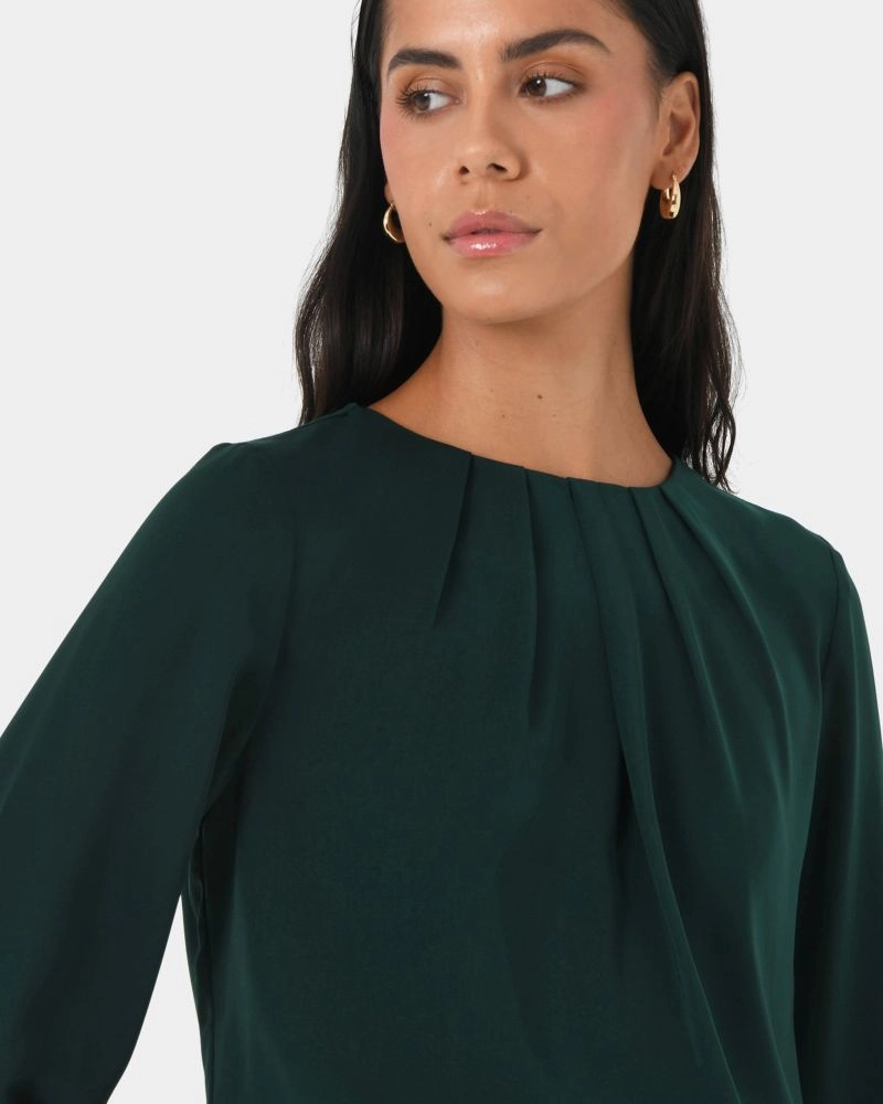 Forcast Clothing - Tiana Pleat Neck Top