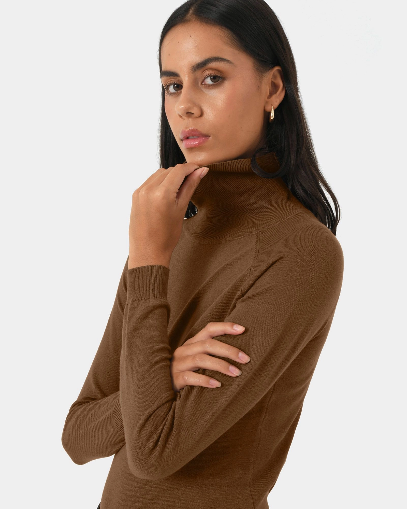 Clarisse Turtleneck Sweater Coffee Forcast Forcast AU