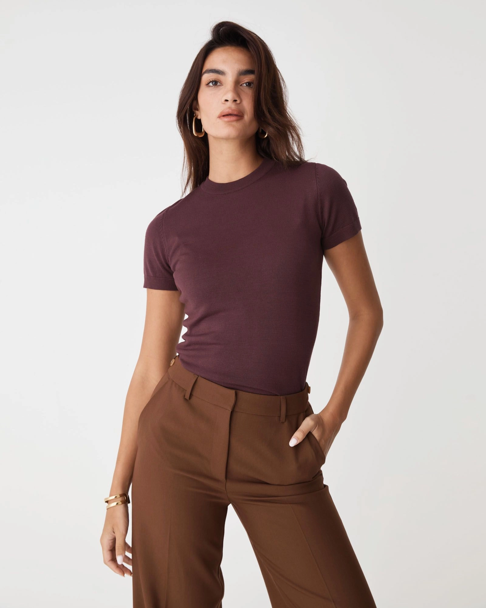 Forcast Clothing - Catherine Short Sleeve Knit Top