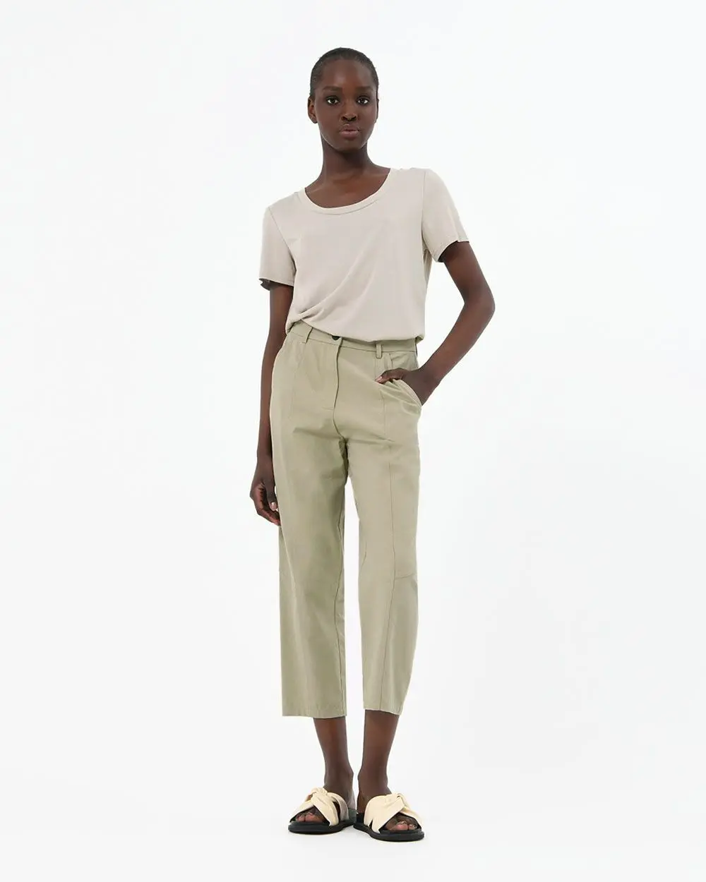 Tapered cropped trousers sale