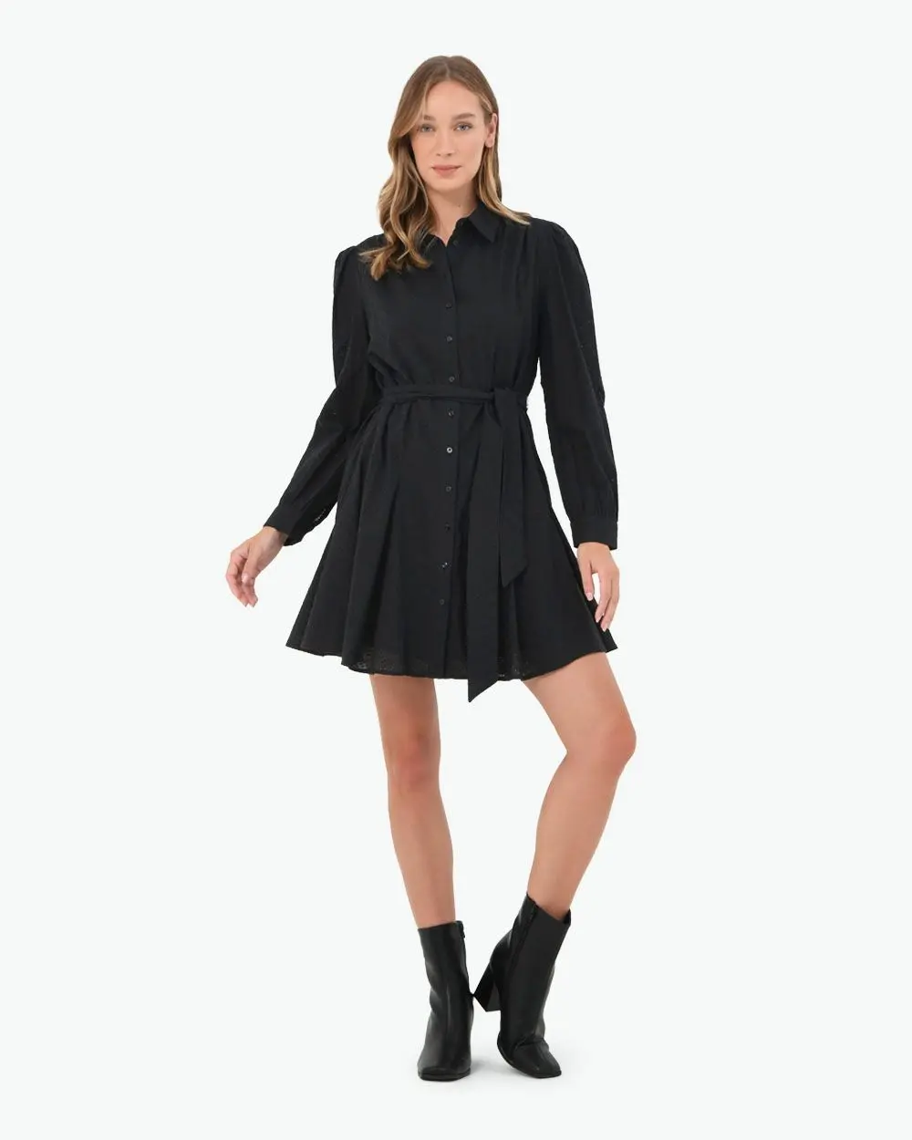 Forcast Clothing - River Cotton Crochet Shirt Dress