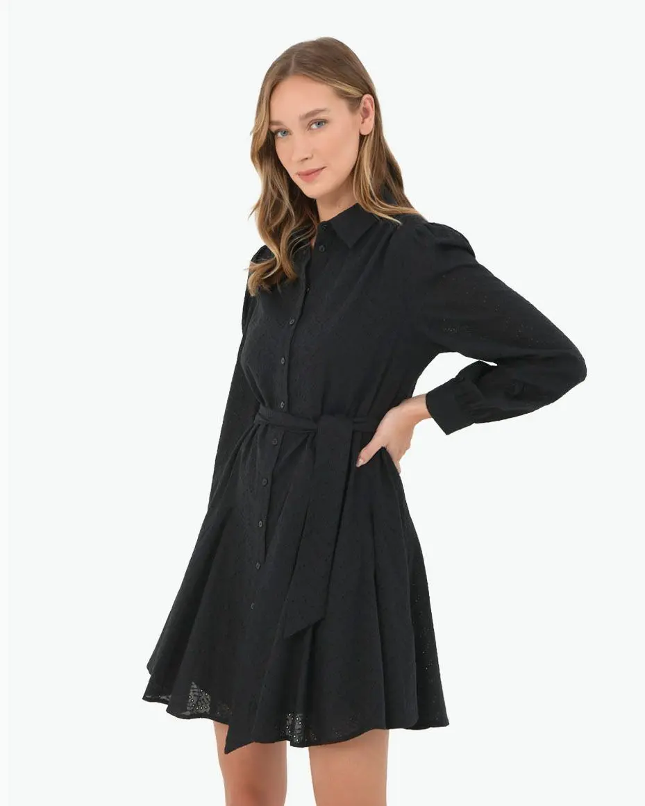 Forcast Clothing - River Cotton Crochet Shirt Dress