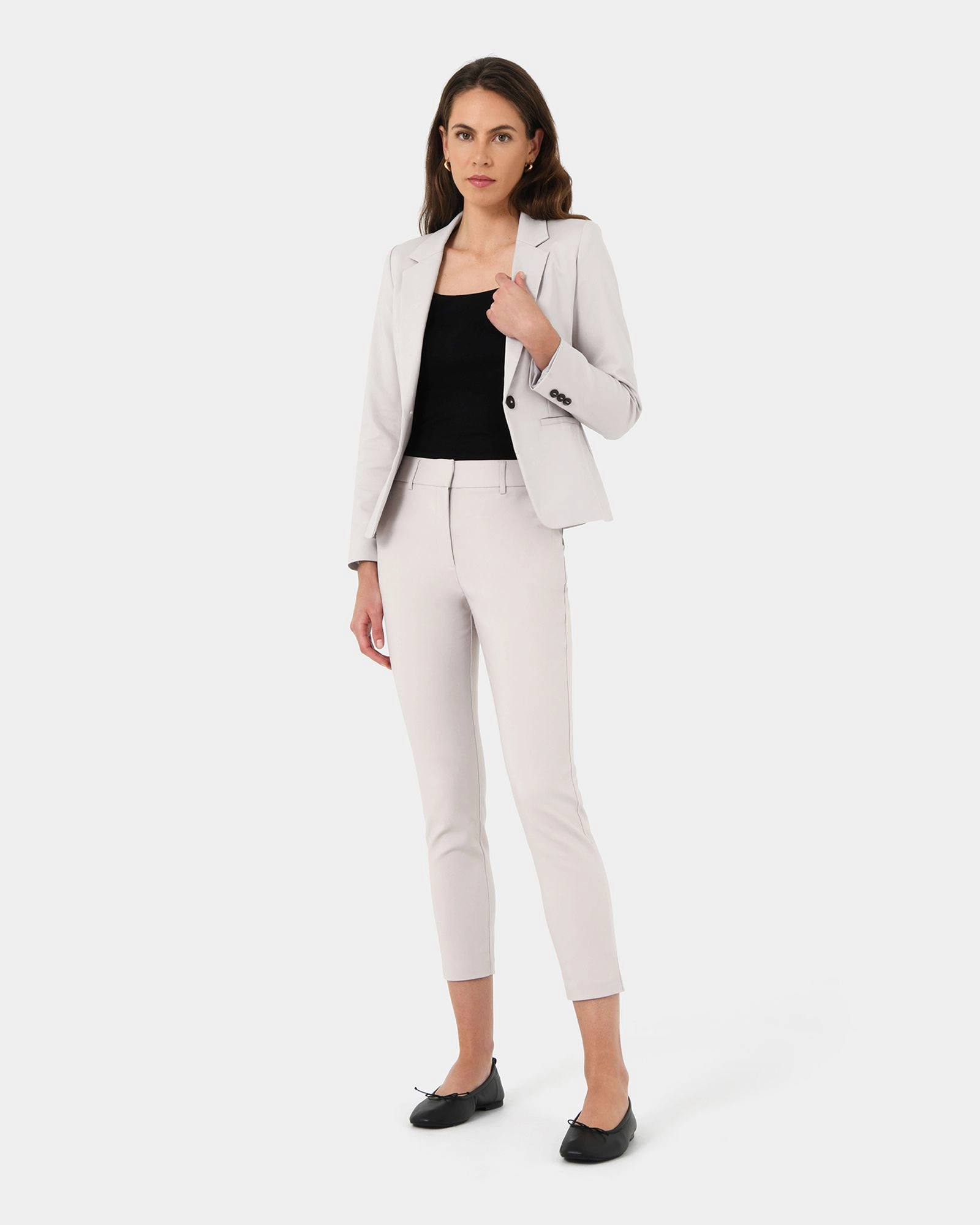 Forcast Clothing, the Safira Suit Jacket, featuring single button fastening and peal lapel collar
