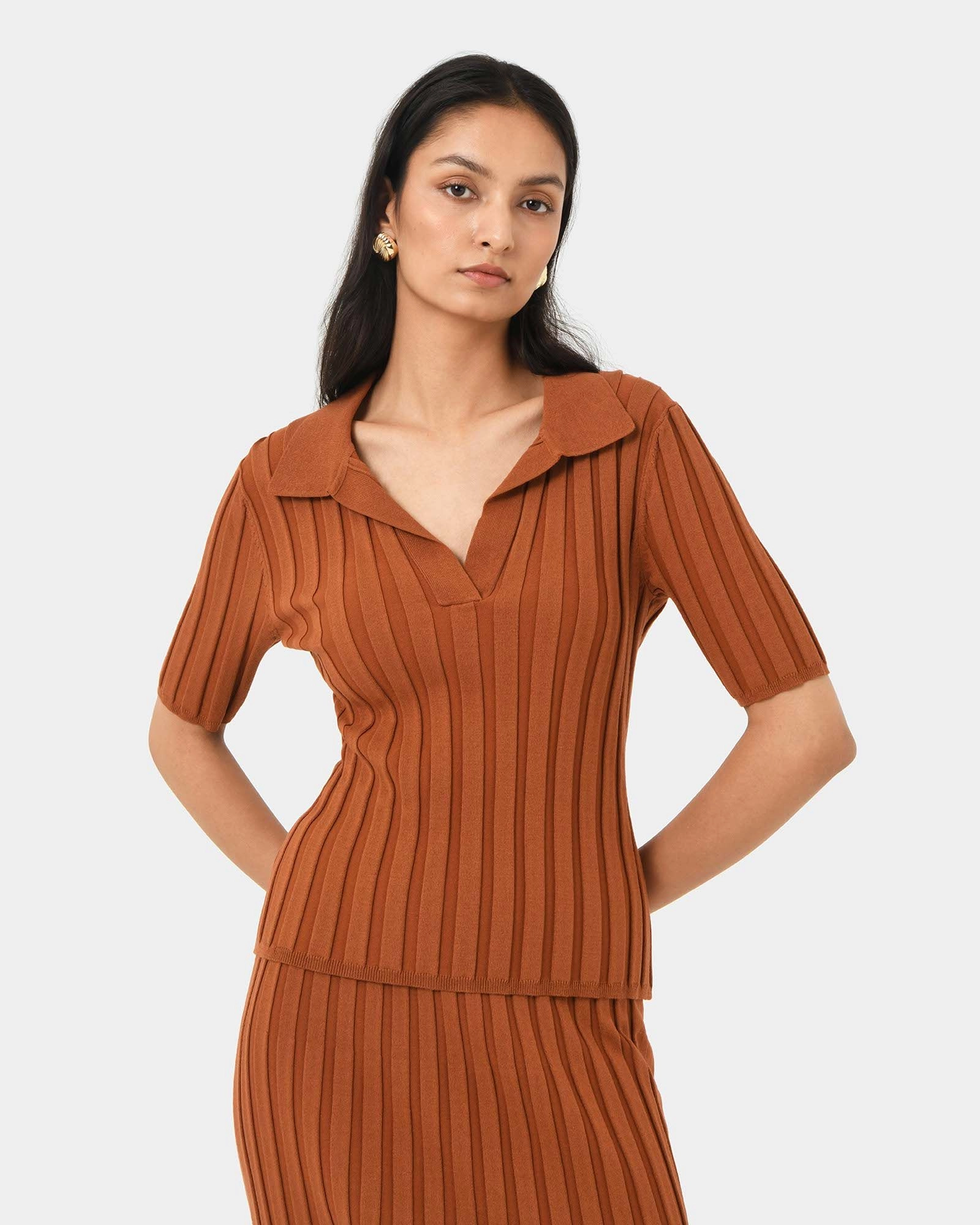 Forcast Clothing - Manhattan Polo Knit Top