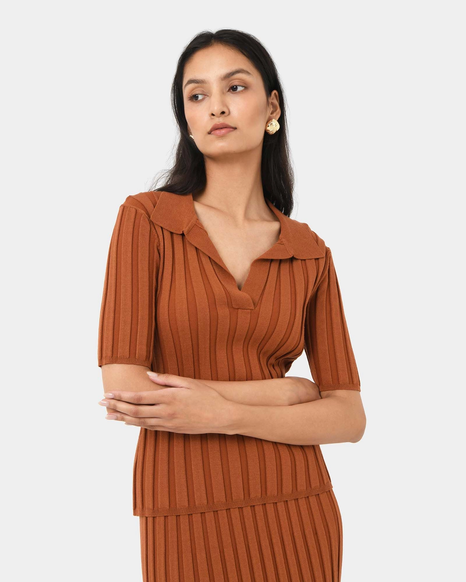 Forcast Clothing - Manhattan Polo Knit Top