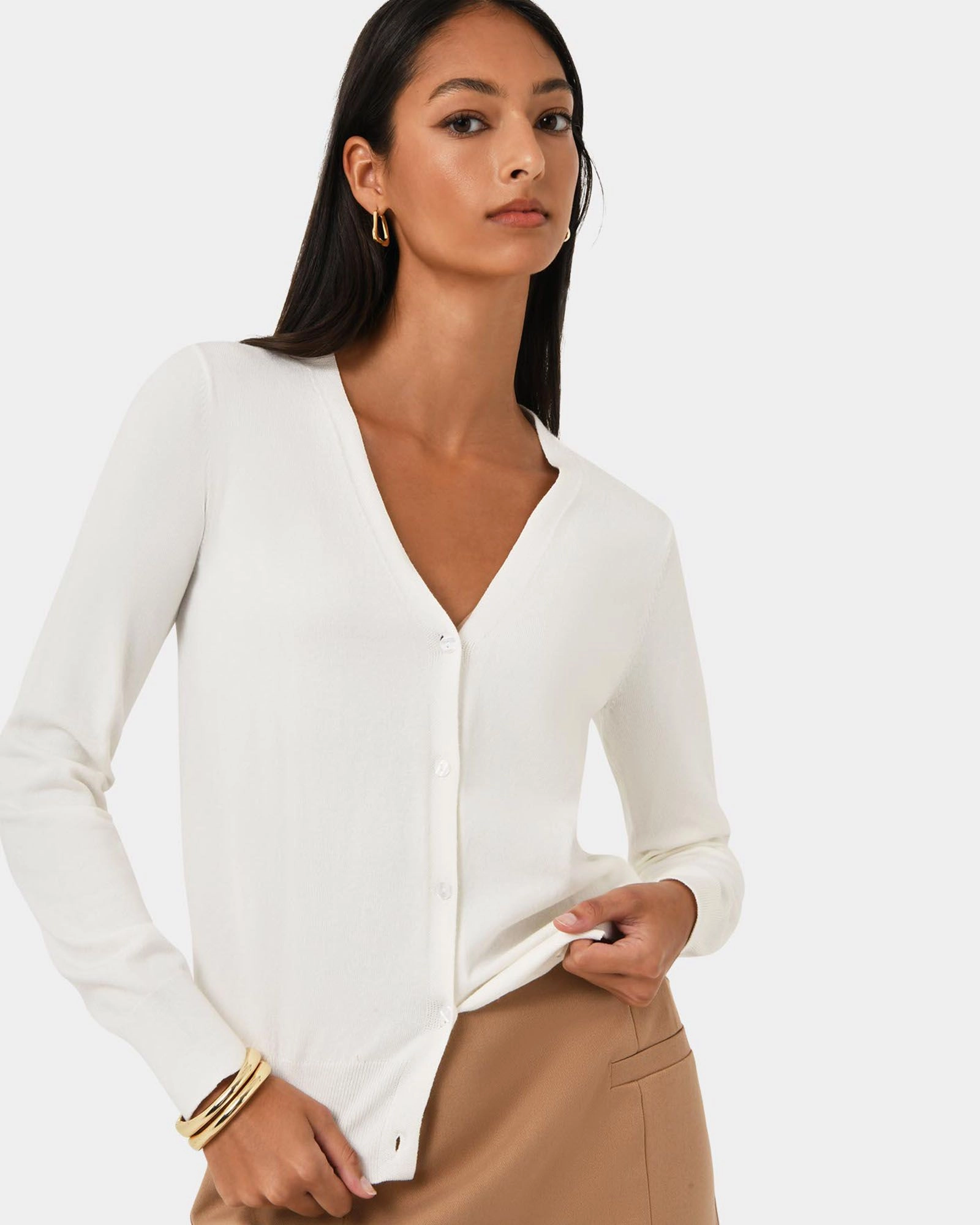 Forcast Clothing - Nicolette V-Neck Knit Cardigan