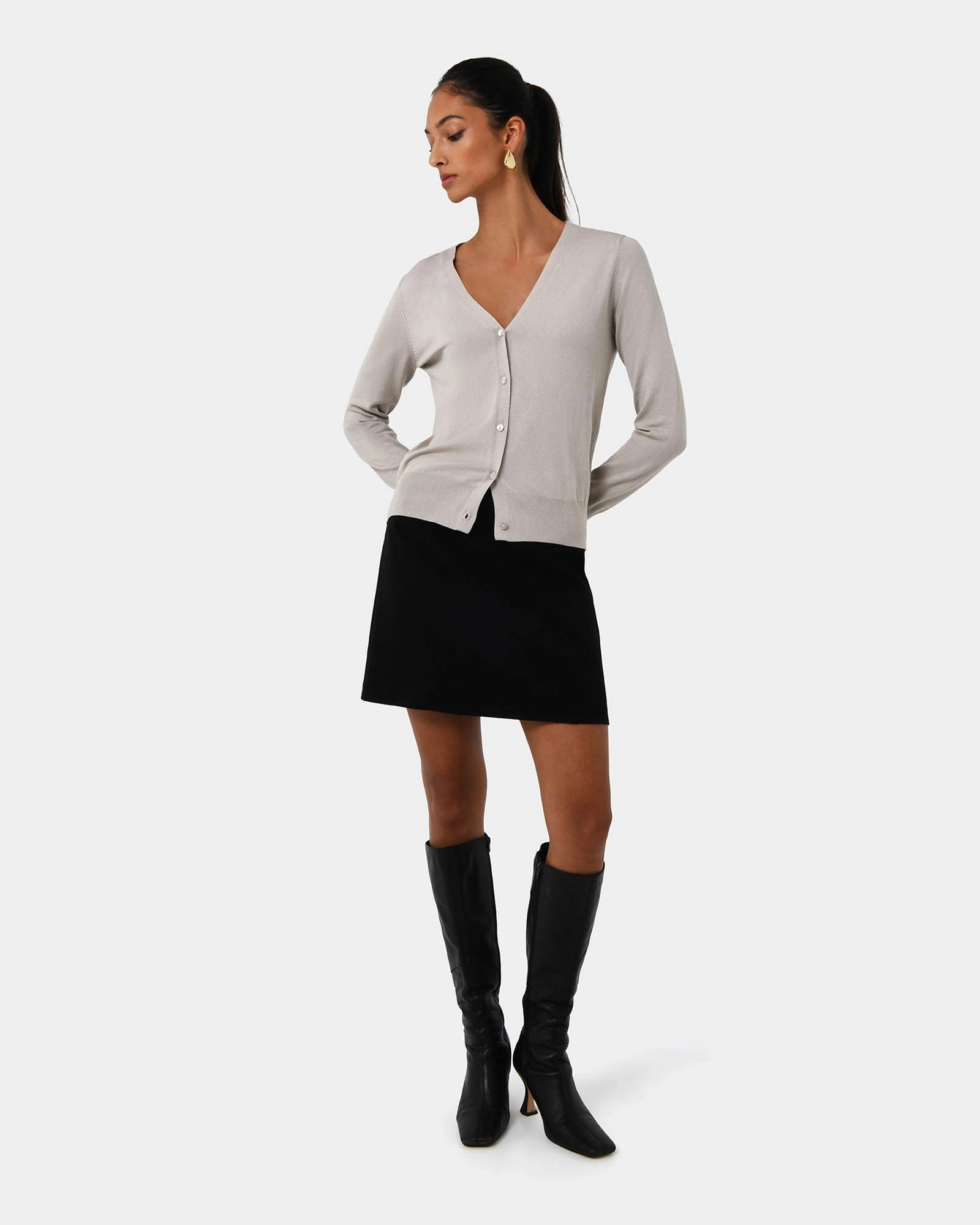 Forcast Clothing - Nicolette V-Neck Knit Cardigan