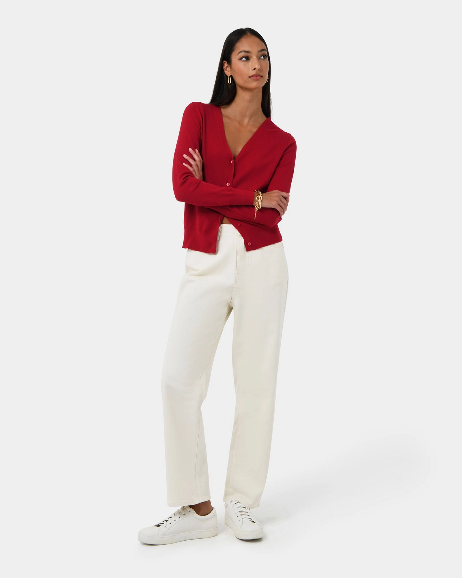 Forcast Clothing - Nicolette V-Neck Knit Cardigan