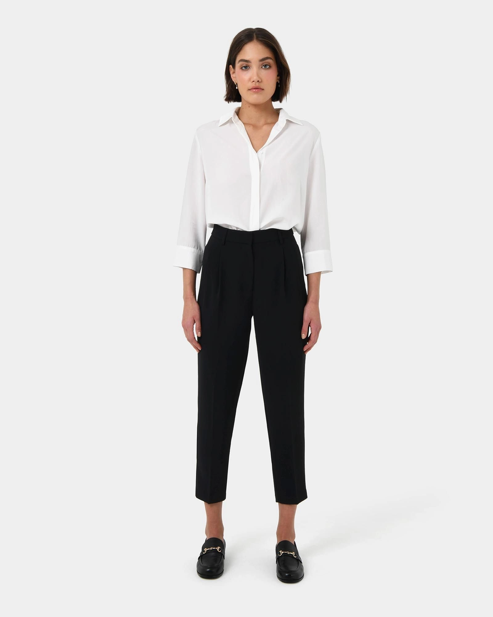 Forcast Clothing, the Carter 2 Slim Pants, featuring pleated front in a tapered fit design