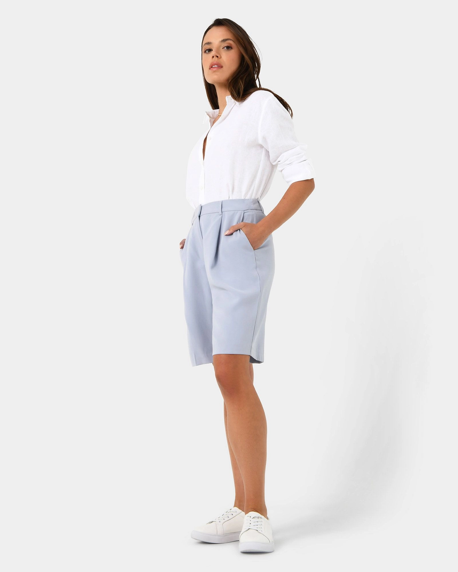Jakie Tailored Shorts Sky Blue Forcast Forcast AU