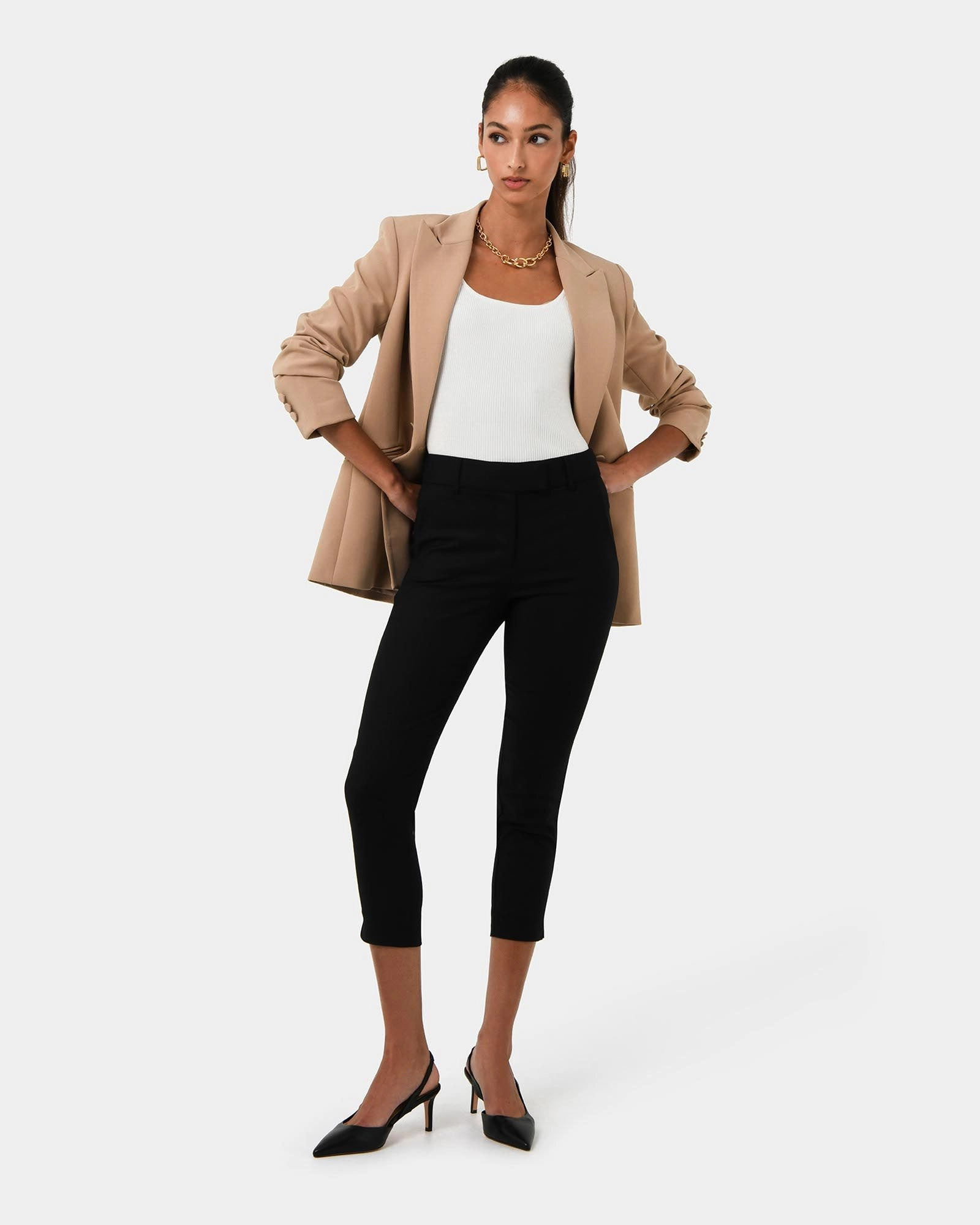 Forcast Clothing - Josie Cropped Notch Pants