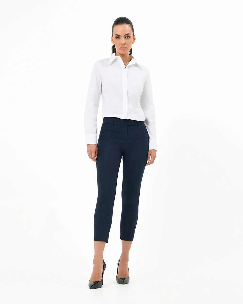 Forcast Clothing, the Josie 2 Cropped Notch Pants, featuring fitted silhouette and notch cropped hem