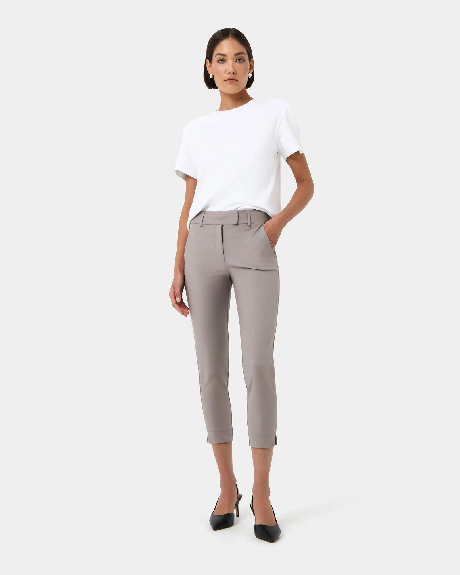 Forcast Clothing - Josie Cropped Notch Pants