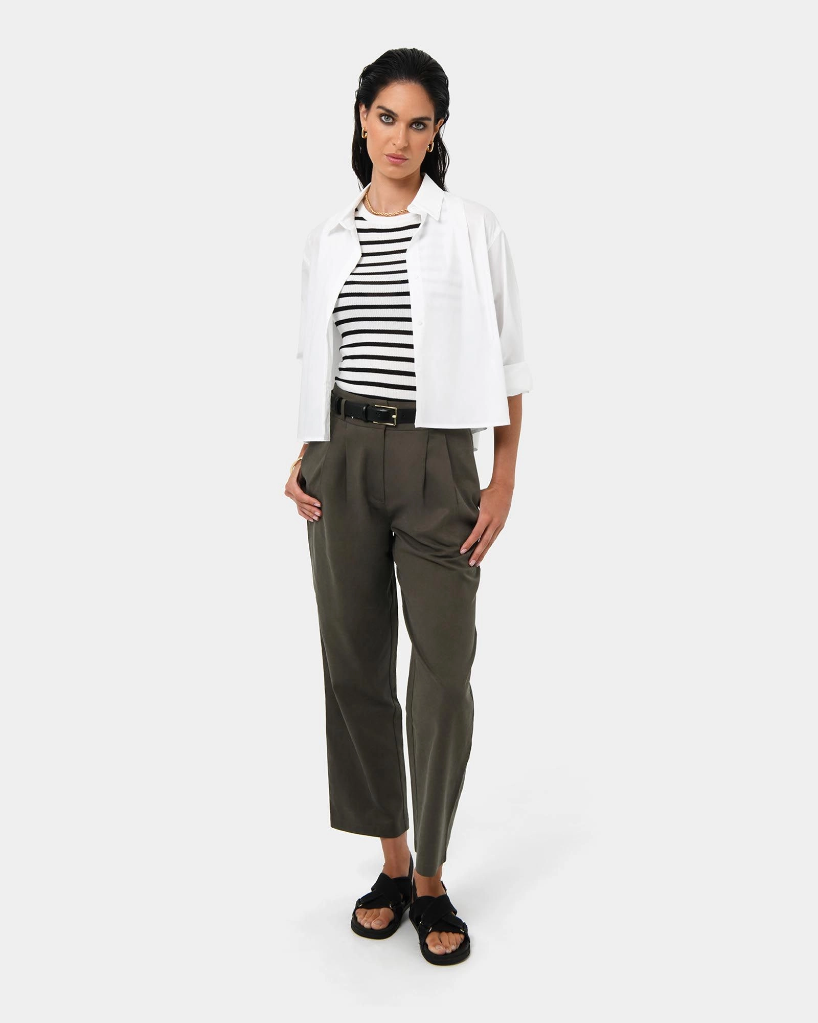 Forcast Clothing - Mazzy Cotton Belted Trousers 