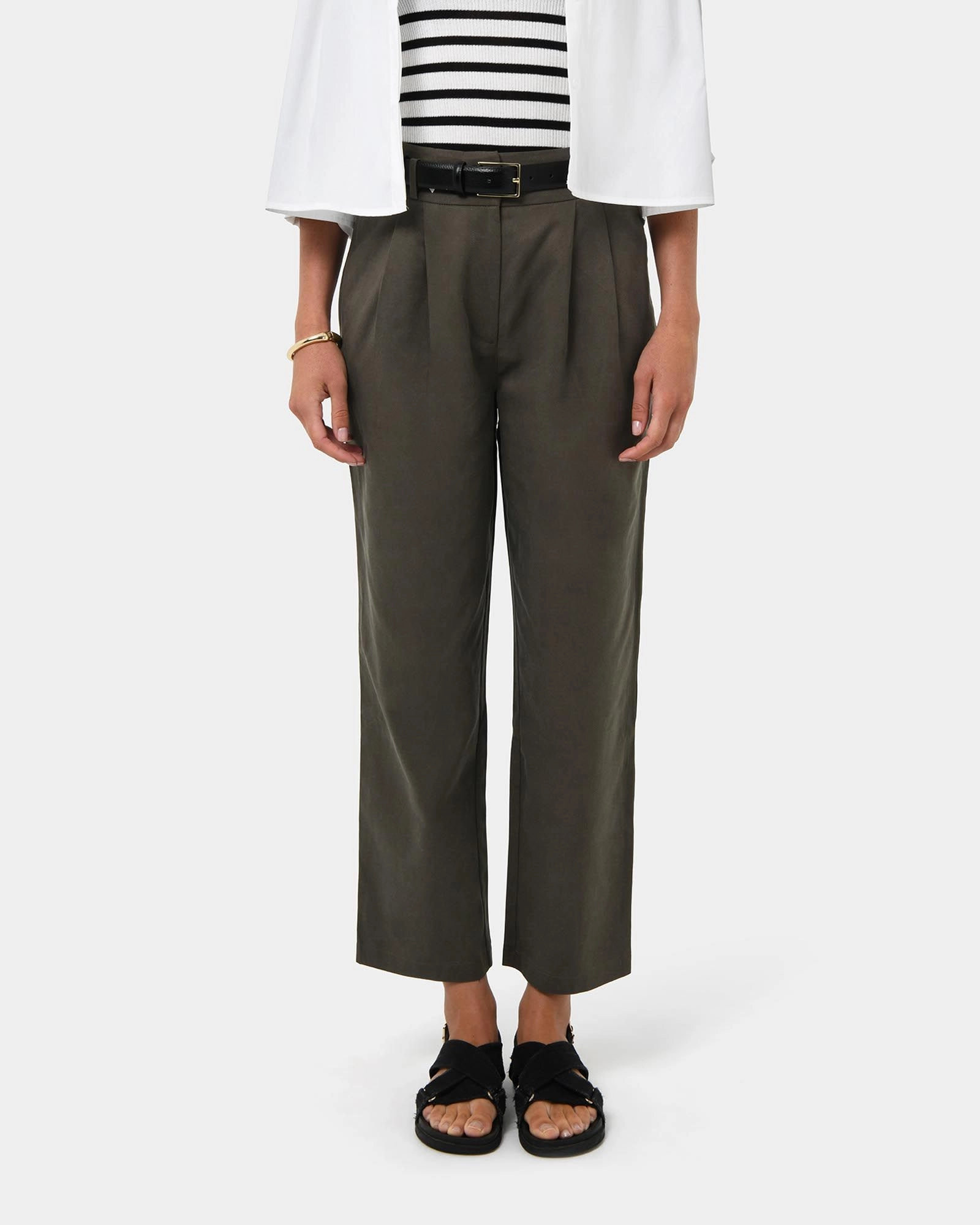 Forcast Clothing - Mazzy Cotton Belted Trousers 