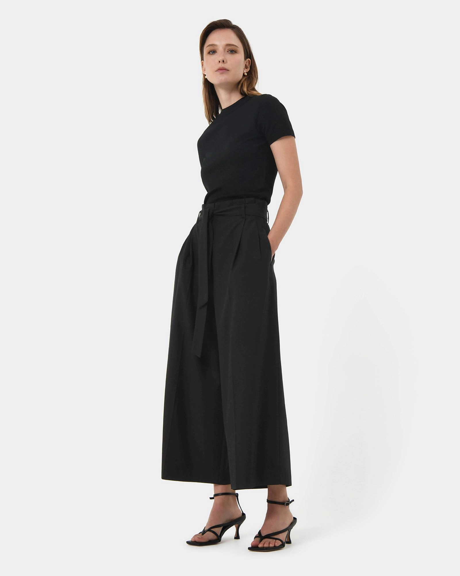 Forcast Clothing - Novah Paper Back Waist Culottes