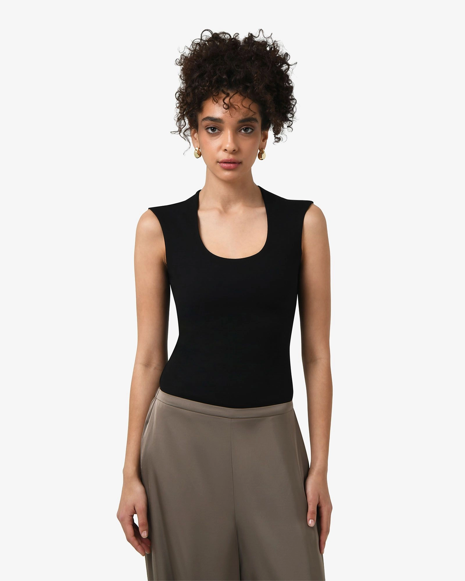 Forcast Clothing - Soho Round Square Neck Top 