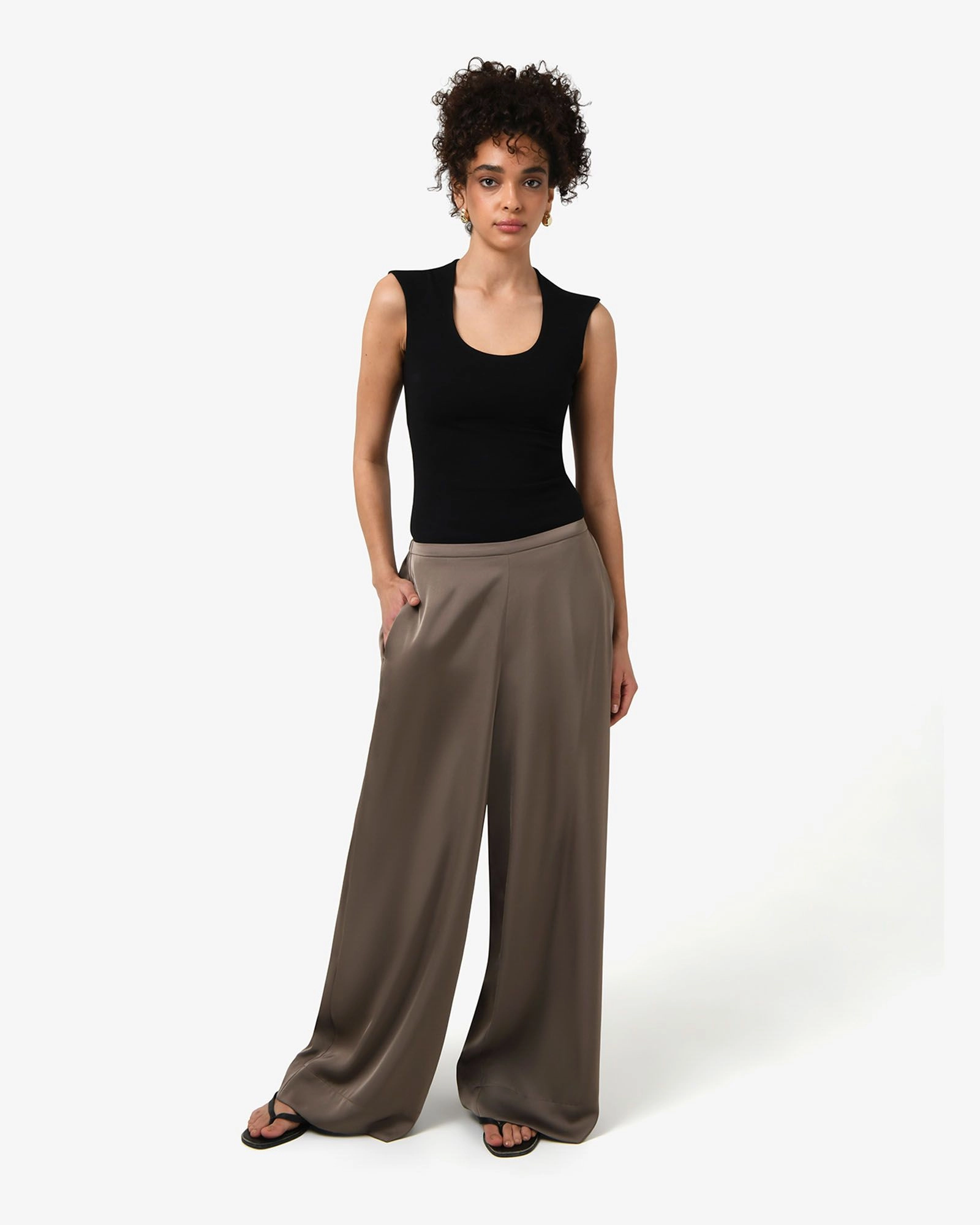 Forcast Clothing - Soho Round Square Neck Top 