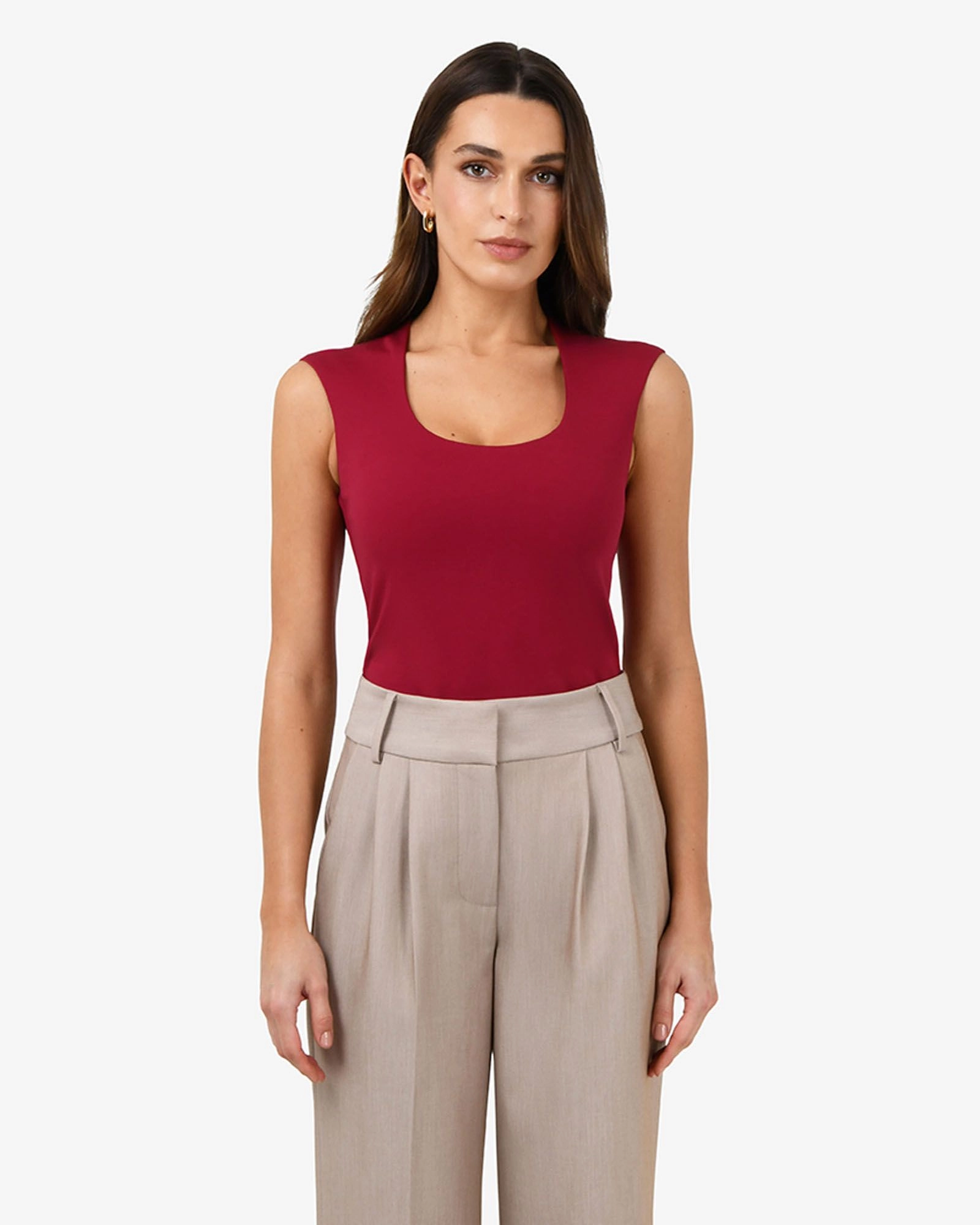Forcast Clothing - Soho Round Square Neck Top 