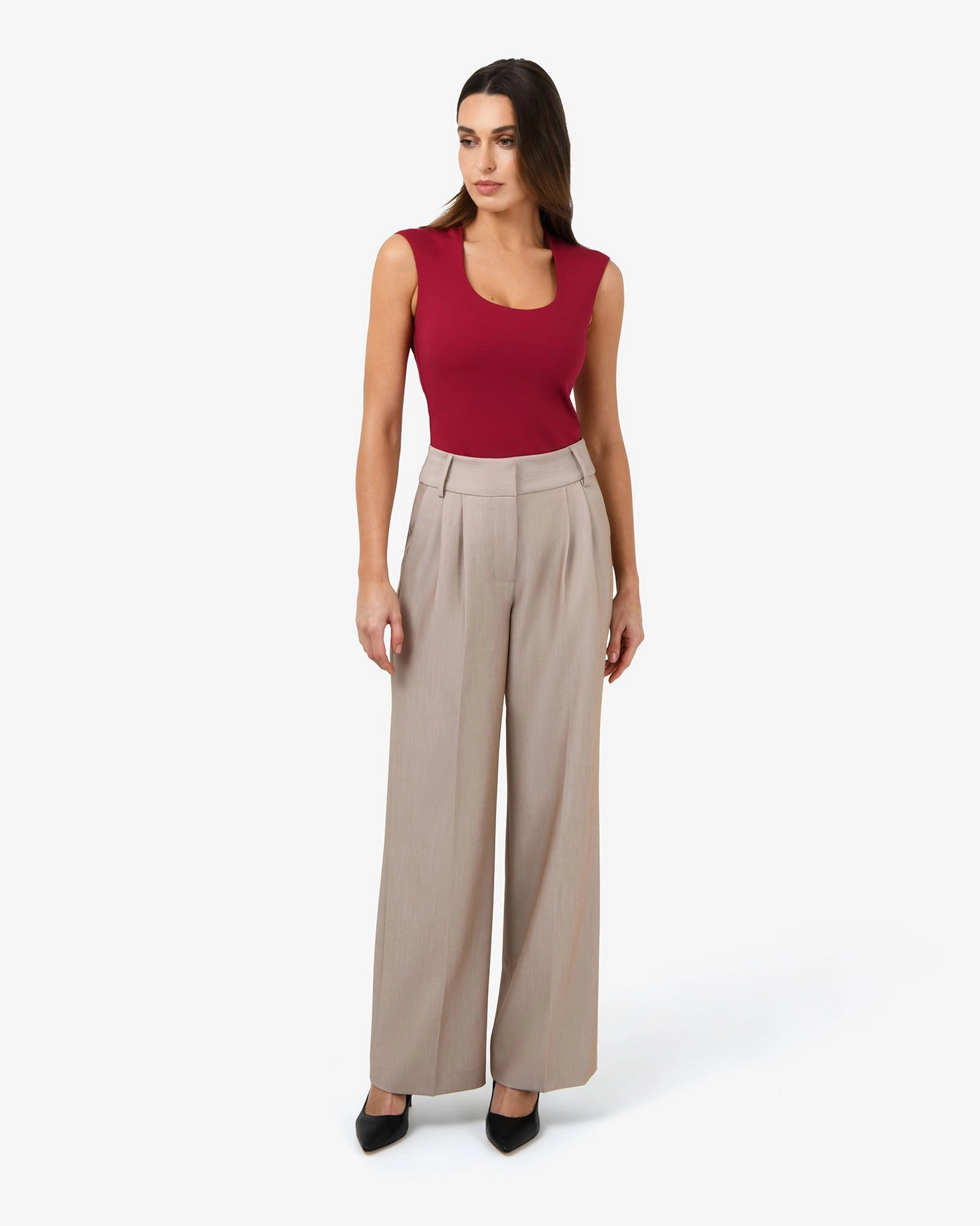 Forcast Clothing - Soho Round Square Neck Top 