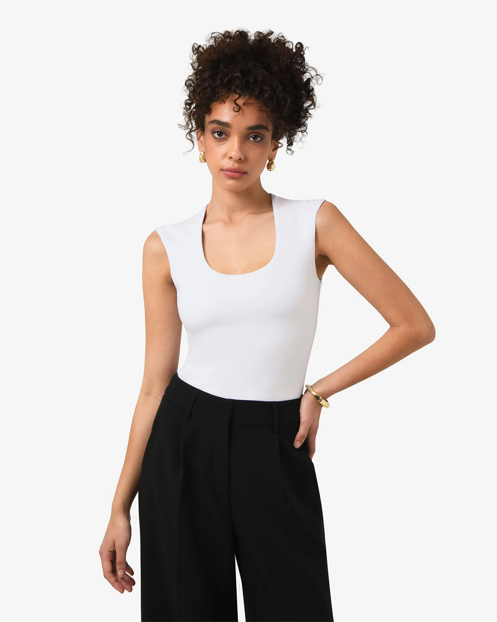Forcast Clothing - Soho Rounded Square Neck Top