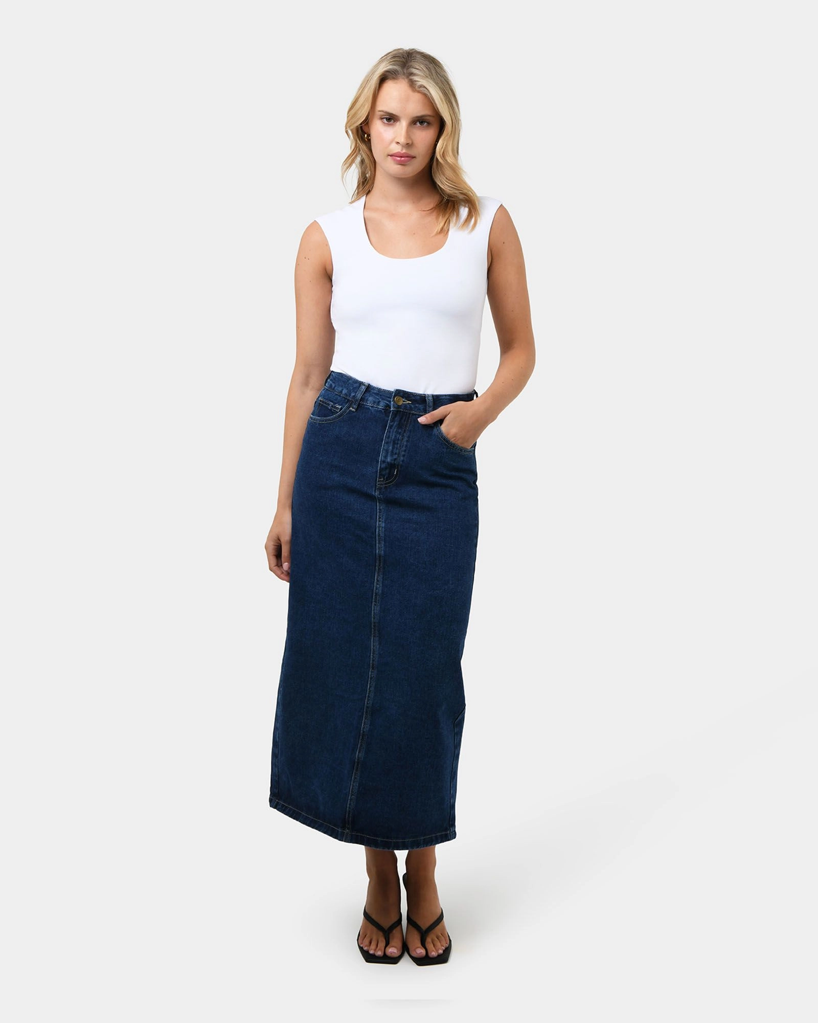 Forcast Clothing - Soho Rounded Square Neck Top