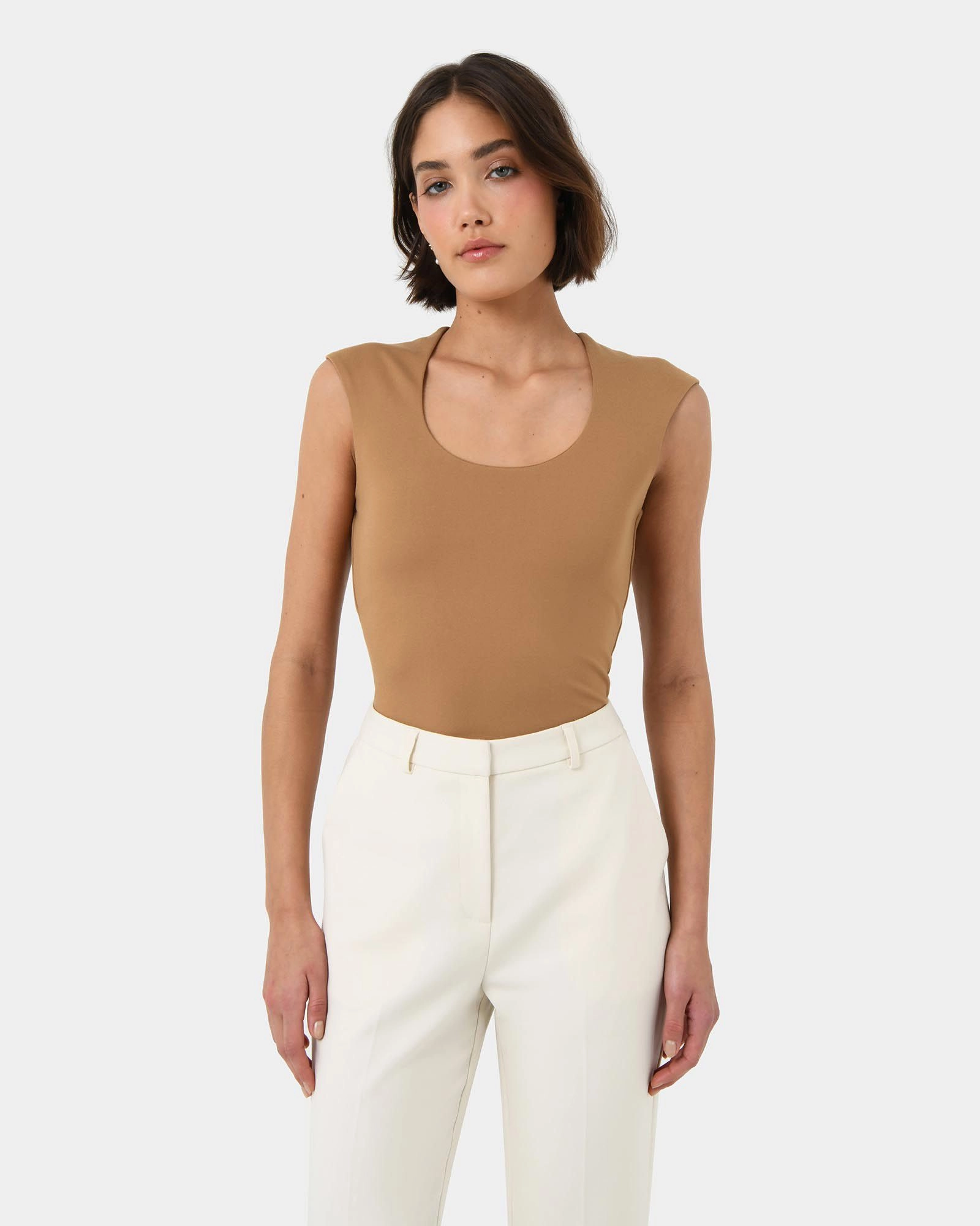 Forcast Clothing - Soho Rounded Square Neck Top