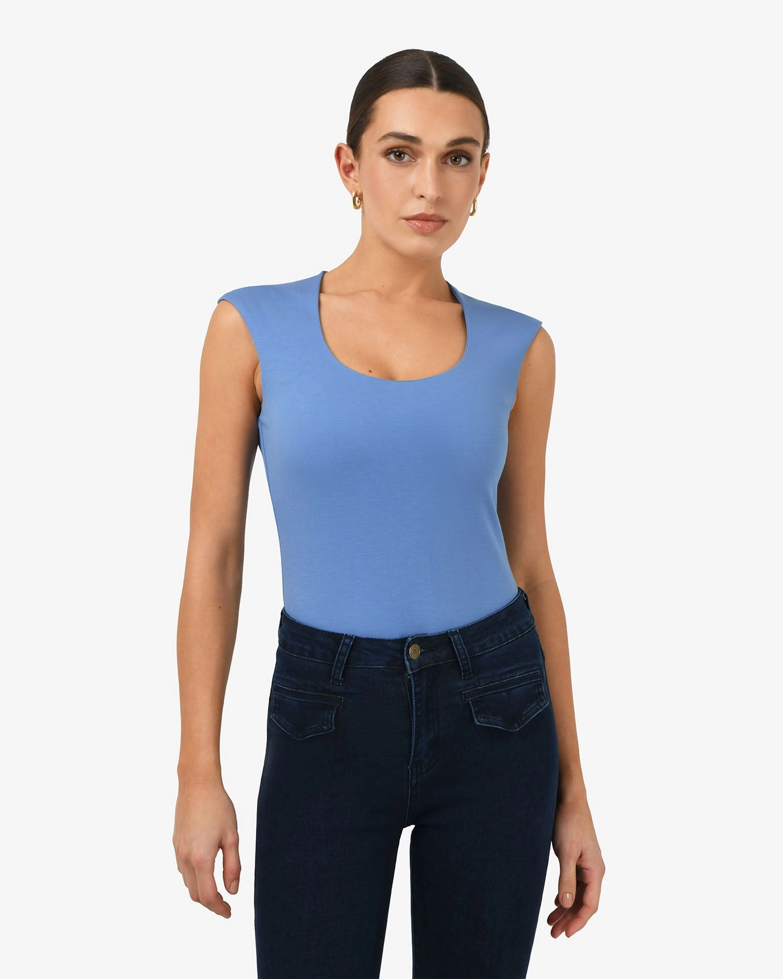 Forcast Clothing - Soho Round Square Neck Top 