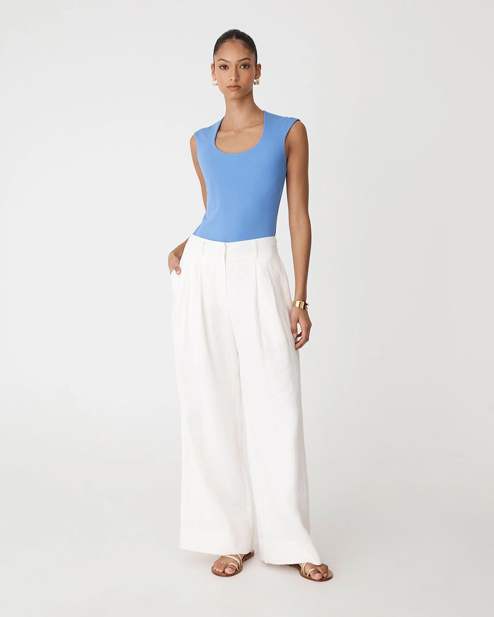 Forcast Clothing - Soho Round Square Neck Top 