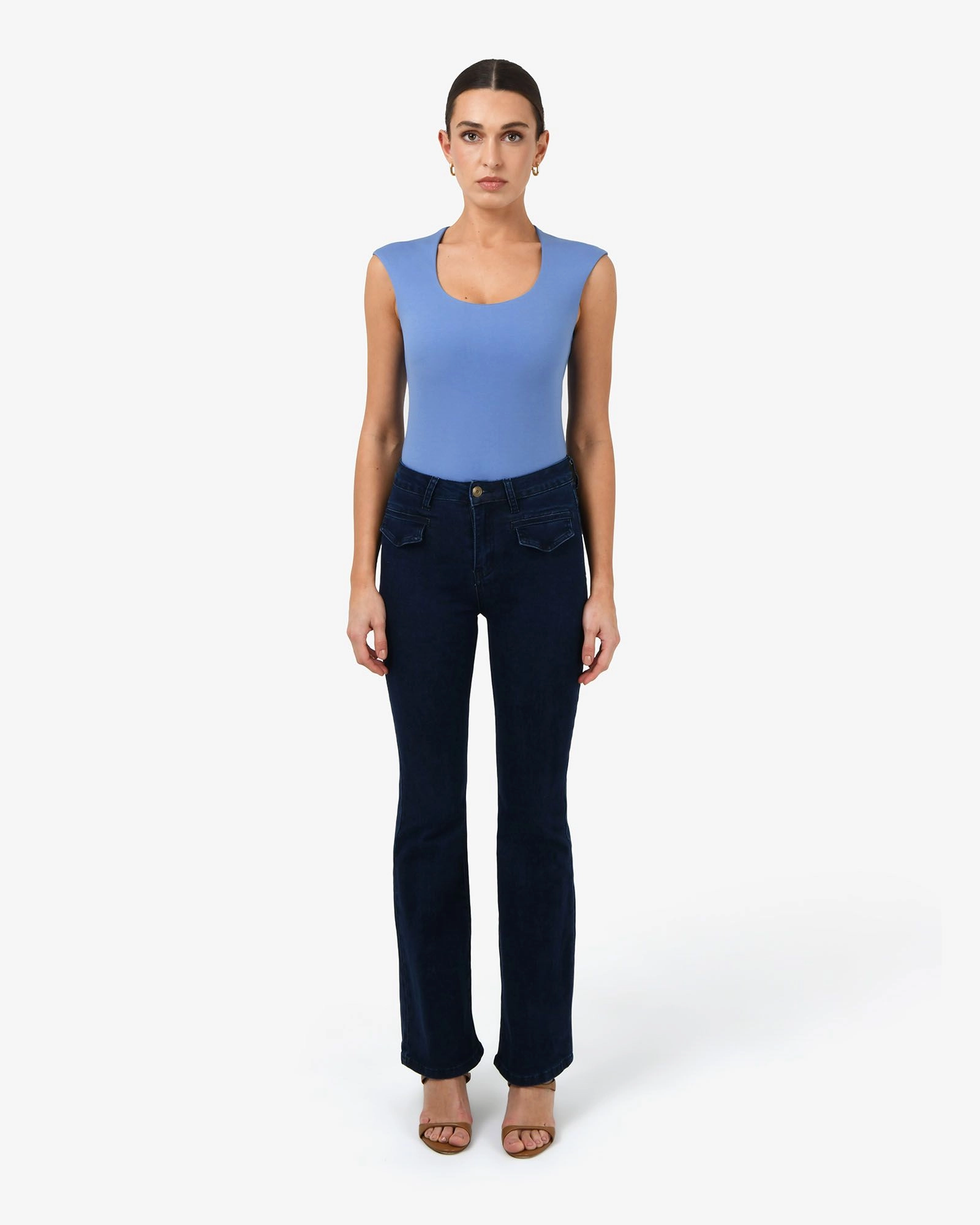 Forcast Clothing - Soho Round Square Neck Top 