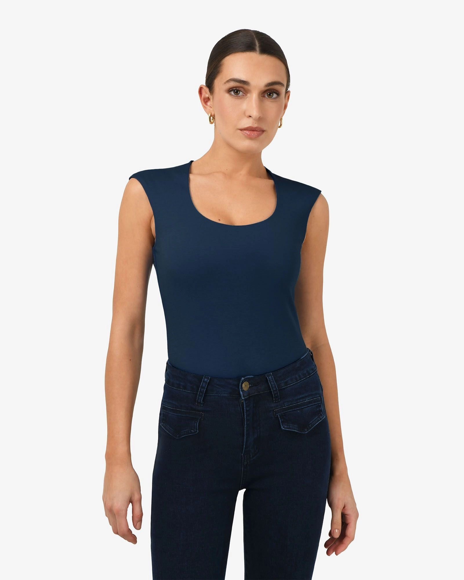 Forcast Clothing - Soho Round Square Neck Top 