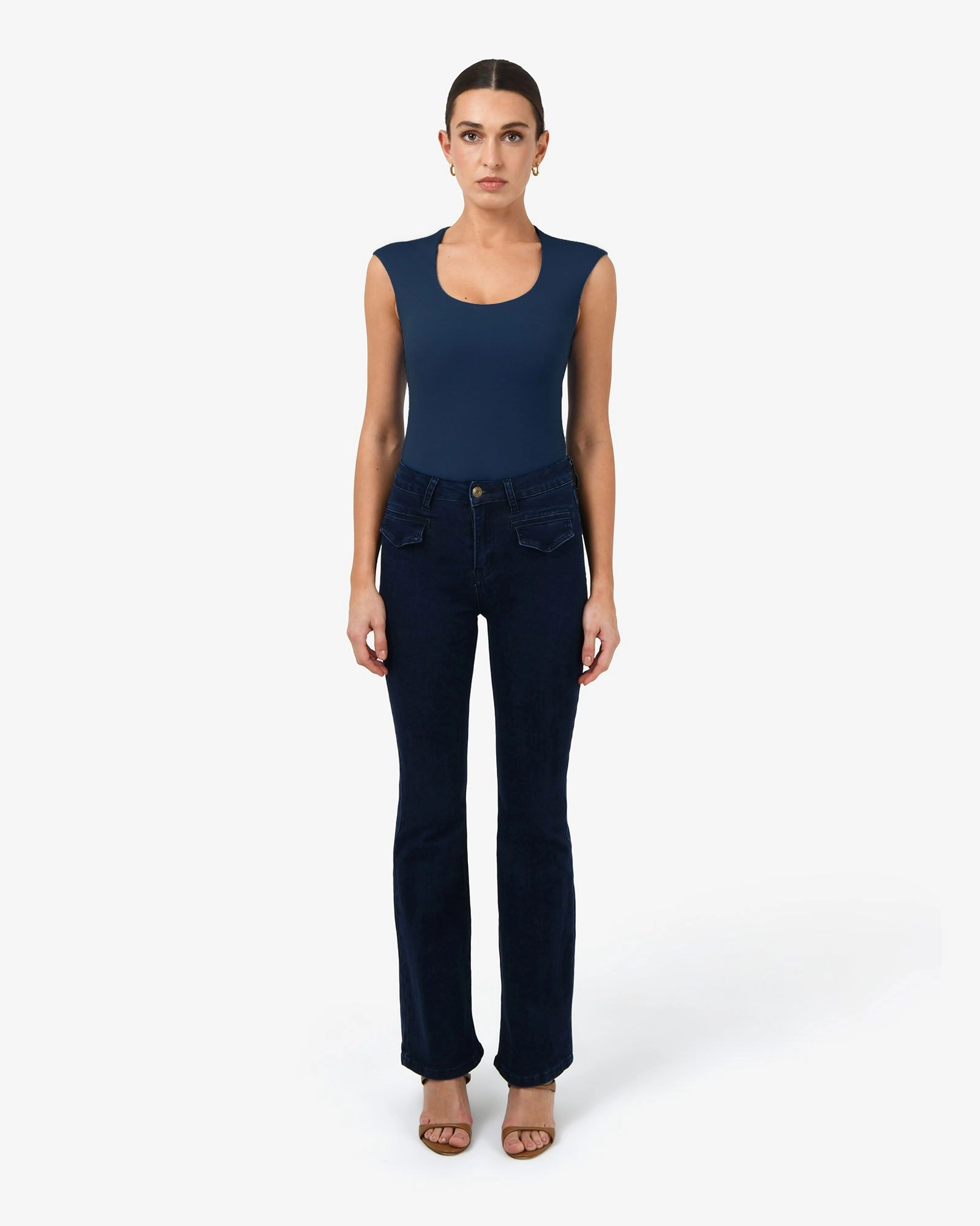 Forcast Clothing - Soho Round Square Neck Top 